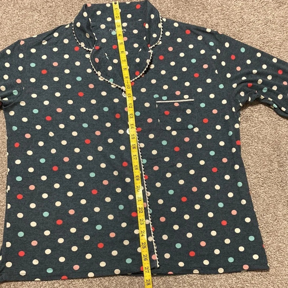 Cuddl Duds Polka Dot Long Sleeve Button Front Pajamas L - Picture 14 of 16